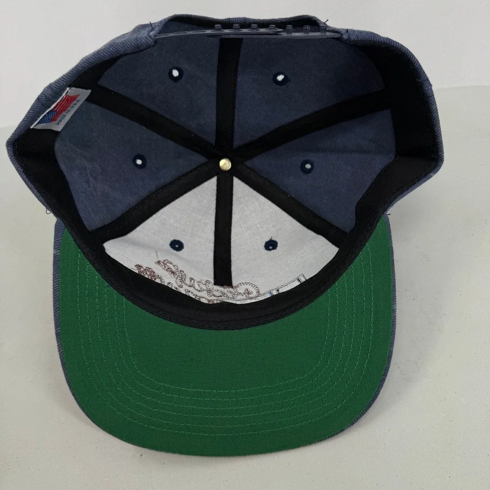 Ford Pickup Man Hat Mens‎ OSFM Blue Faded Embroidered Snapback Cap Made in USA